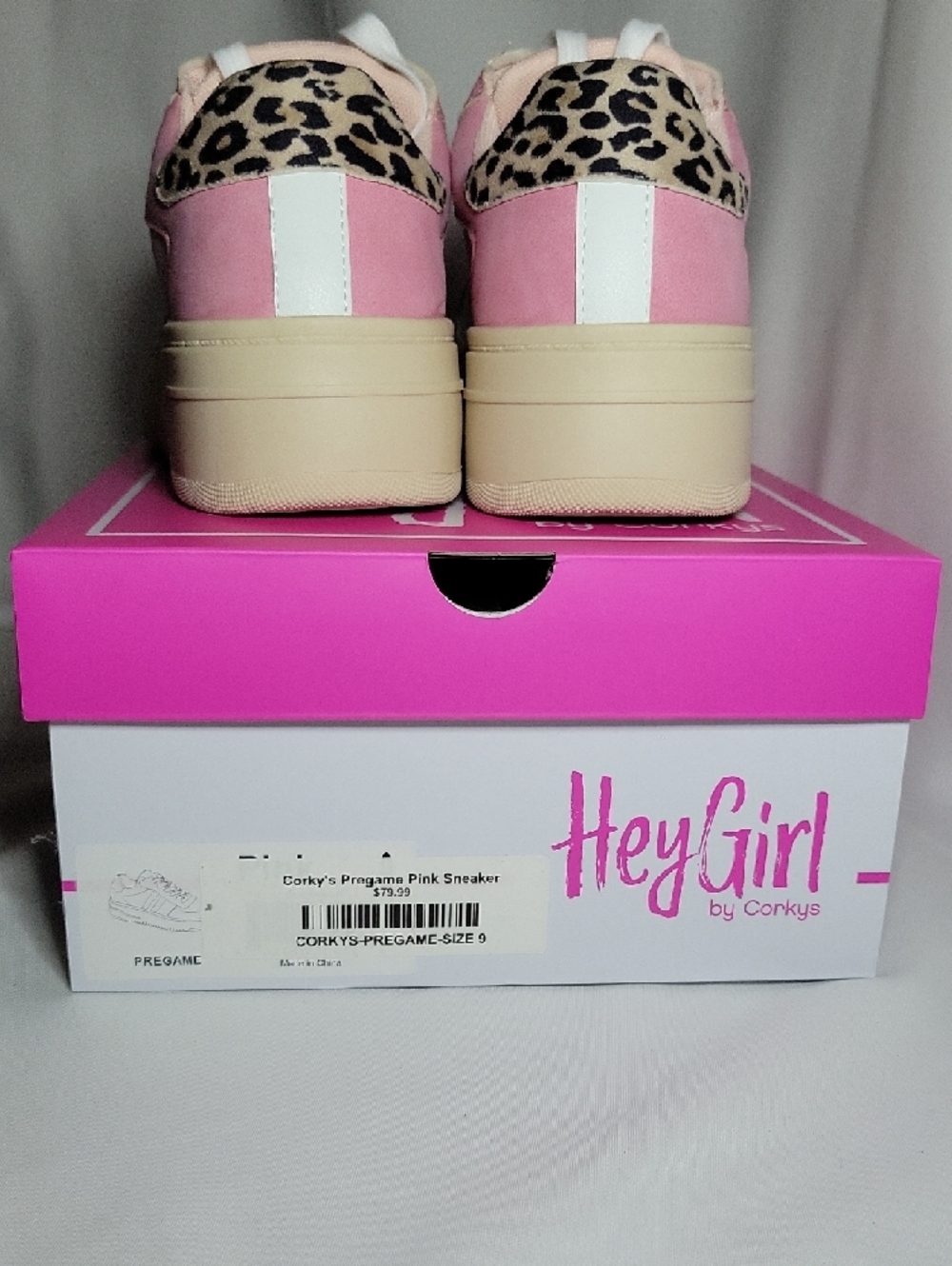 Hey Girl By Corky's Pregame Pink & White Sneakers Sz 9 (39) - Picture 2 of 6
